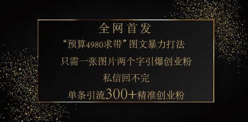 小红书神奇图片引流法，只需一张图，就能单条笔记凭借此方法，轻松引流 300 + 精准创业粉-大海创业网