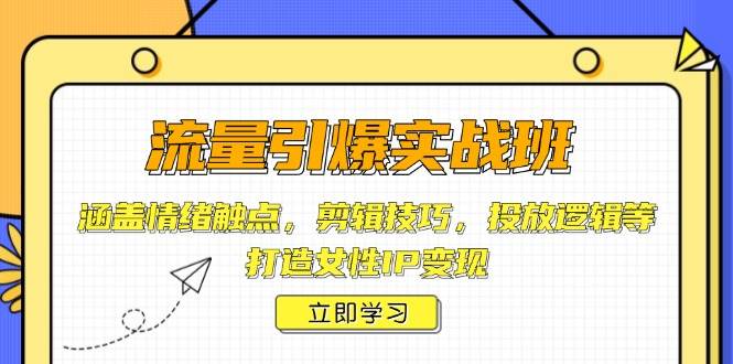 （14008期）流量引爆实战班，涵盖情绪触点，剪辑技巧，投放逻辑等，打造女性IP变现-小乙客栈