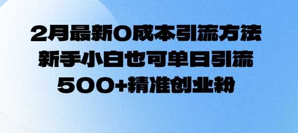 2月最新0成本引流方法，新手小白也可单日引流500+精准创业粉