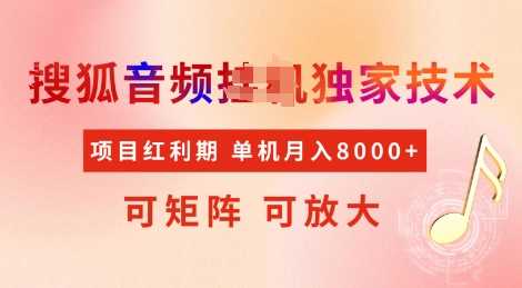 全网首发搜狐音频挂JI独家技术，项目红利期，可矩阵可放大，稳定月入8k【揭秘】-吾爱自习网