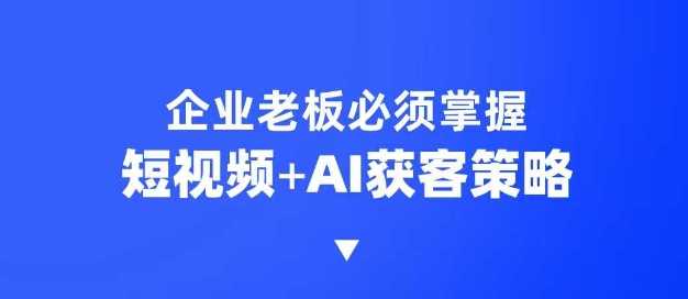 企业短视频AI获客霸屏流量课，6步短视频+AI突围法，3大霸屏抢客策略-吾爱自习网