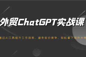 外贸ChatGPT实战课，通过AI工具提升工作效率，避免低价竞争，轻松拿下海外大单！