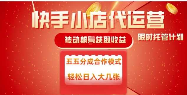 快手小店代运营，被动躺Z收益，收益五五分，单日稳定变现五张【揭秘】-富业网创