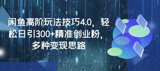 闲鱼高阶玩法技巧4.0，轻松日引300+精准创业粉，多种变现思路-富业网创