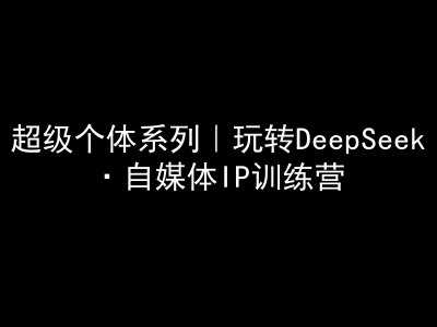 超级个体系列，玩转DeepSeek·自媒体IP训练营，deepseek教程-富业网创