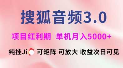 搜狐音频挂ji3.0.可矩阵可放大，独家技术，稳定月入5000+【揭秘】-富业网创