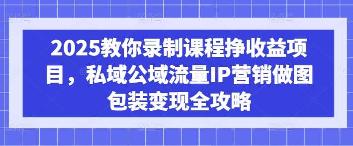 2025教你录制课程挣收益项目，私域公域流量IP营销做图包装变现全攻略-智慧宝库