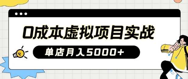 0成本虚拟项目实战手把手教你落地，单店月入5k-富业网创