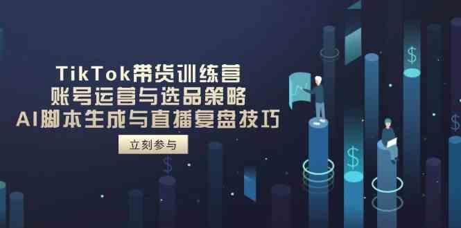 TikTok带货训练营，账号运营与选品策略，AI脚本生成与直播复盘技巧