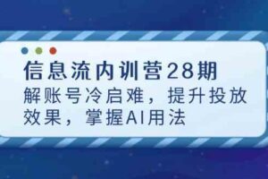 信息流内训营28期，解账号冷启难，提升投放效果，掌握AI用法