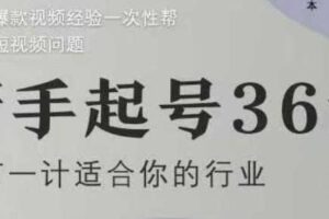 新手起号36计2.0，四年行业沉淀，上百条爆款视频经验一次性帮你搞定短视频问题