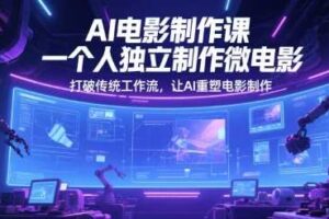 AI电影制作课，一个人独立制作微电影，打破传统工作流，让AI重塑电影制作