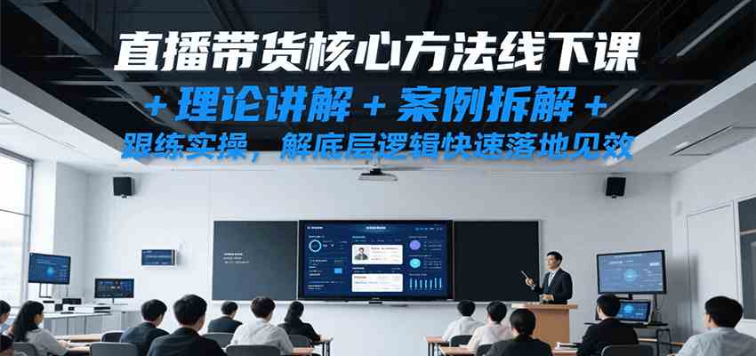 直播带货核心方法线下课，理论讲解+案例拆解+跟练实操，解底层逻辑快速落地见效