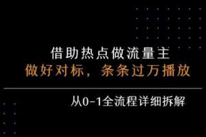 借力热点，乘顺风车玩流量主，条条过万播放， 每月收益5k+，从0-1全流程详细拆解