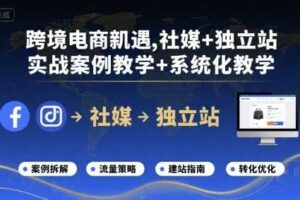跨境电商新机遇，社媒+独立站，实战案例教学+系统化教学