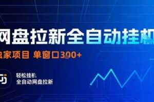 网盘拉新全自动挂G，独家项目，全自动运行完成拉新做任务，单窗口3张+【揭秘】