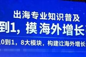 出海专业知识普及，从0到1，8大模块构建你的海外增长引擎