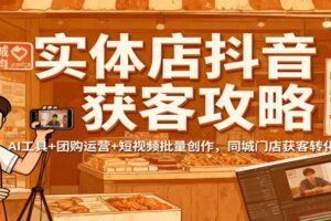 实体店抖音获客攻略：AI工具+团购运营+短视频批量创作，同城门店获客转化