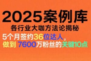 2025案例库，收录各行业大咖的方法论，各行业大咖方法论揭秘