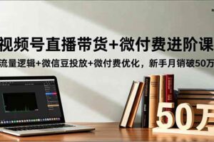 （16684期）视频号直播带货+微付费进阶课：流量逻辑+微信豆投放+微付费优化，新手月销破50万