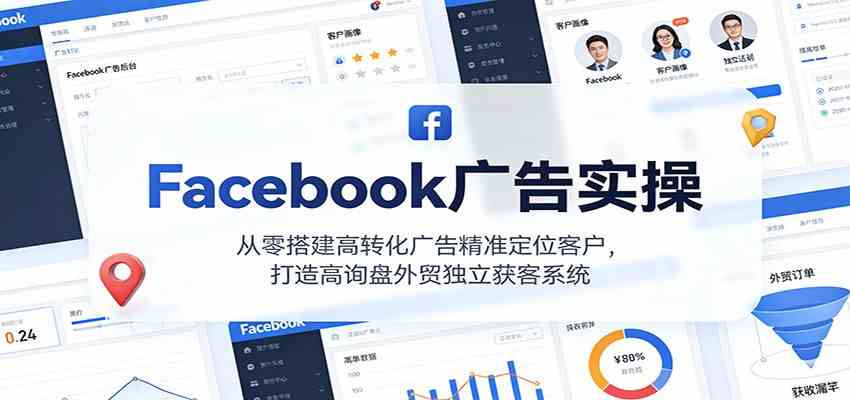 Facebook广告实操，从零搭建高转化广告精准定位客户，打造高询盘外贸独立获客系统