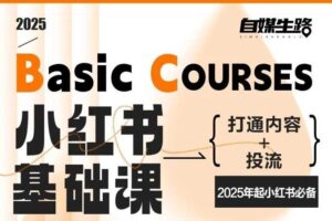自媒生路小红书基础课，打通内容+投流，2025年起小红书必备