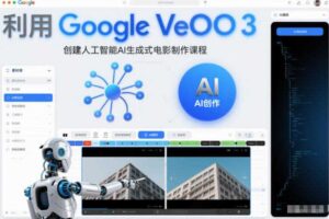 利l用Google Veo 3创建人工智能AI生成式电影制作课程，使用人工智能的力量创建令人惊叹的视频