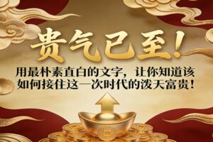 付费文章：贵气已至！用最朴素直白的文字，让你知道该如何接住这一次时代的泼天富贵！
