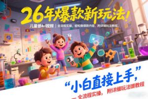 26年爆款新玩法，儿童科普AI视频，全流程实操，轻松做爆款内容，小白直接上手，附详细玩法教程