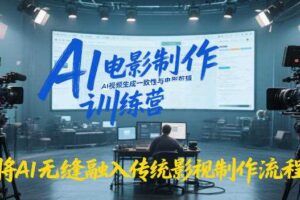 AI电影制作训练营，掌握AI视频生成一致性与电影剪辑，将AI无缝融入传统影视制作流程