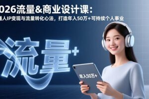 (17246期)2026流量&商业设计课:普通人IP变现与流量转化心法,打造年入50万+可持续个人事业