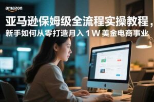 亚马逊保姆级全流程实操教程，新手如何从零打造月入1W美金电商事业