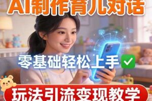 AI制作育儿对话，零基础轻松上手，玩法引流变现教学