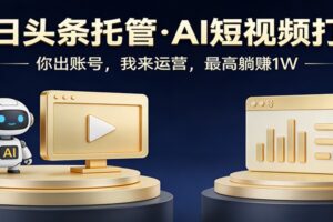 头条号AI托管,我提供作品,你提供账号,每天5分钟发布,小白躺赚3000+