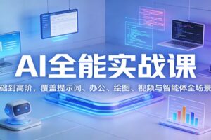 AI全能实战课：从基础到高阶，覆盖提示词、办公、绘图、视频与智能体全场景应用