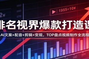 排名视界爆款打造课:AI文案+配音+剪辑+变现,TOP盘点视频制作全流程