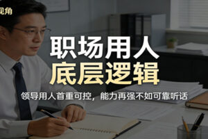 公众号付费文章：职场用人底层逻辑，领导用人首重可控，能力再强不如可靠听话