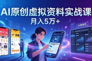 (17657期)AI原创虚拟资料实战课:2026新机会,小红书闲鱼开店,普通人用AI轻松变现,月入5万+