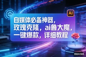 （17721期）玫瑰克隆工具，ai鲁大魔，自媒体必备神器，一键爆款，详细教程。
