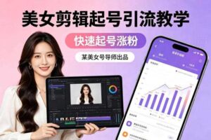某美女号导师出品：美女剪辑起号引流教学，快速起号涨粉