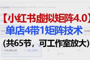 小红书虚拟矩阵4.0技术：单店4带1矩阵（共65节，可工作室放大）