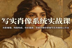 写实肖像系统实战课：光影推理、构图构成、色彩置换，手把手教你掌握写实肖像核心方法