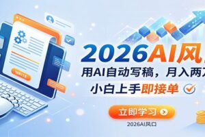 AI赚钱的新风口,用AI自动写稿,月入两万起,小白上手即接单