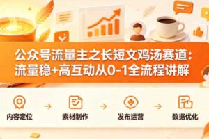 公众号流量主之长短文鸡汤赛道,流量稳+高互动,从0-1全流程讲解