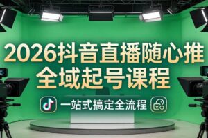 （18050期）2026抖音直播随心推全域起号课程：一站式搞定直播起号、稳号、放量全流程(更新4月)