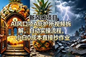 新风口项目AI庇护所视频拆解，自动实操流程，小白0成本直接抄作业