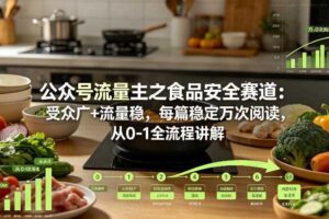 公众号流量主之食品安全赛道，受众广+流量稳，每篇作品稳定万次阅读，从0-1全流程讲解