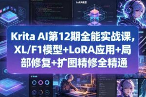 Krita AI第12期全能实战课，XL/F1模型+LoRA应用+局部修复+扩图精修全精通