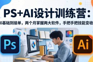 （17885期）PS+AI设计训练营：从0基础到接单，两个月掌握两大软件，手把手把技能变收入