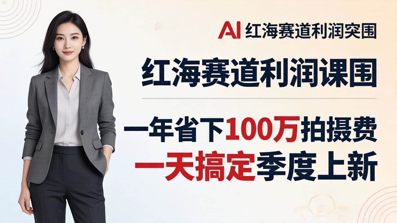 (17884期)服装老板AI模特图课:一年省下100万拍摄费,一天搞定季度上新,红海赛道利润突围